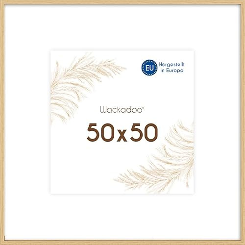 Wackadoo Bilderrahmen quadratisch 50x50 natur Fotowand Fotorahmen mit Glas Holz Picture frame poster