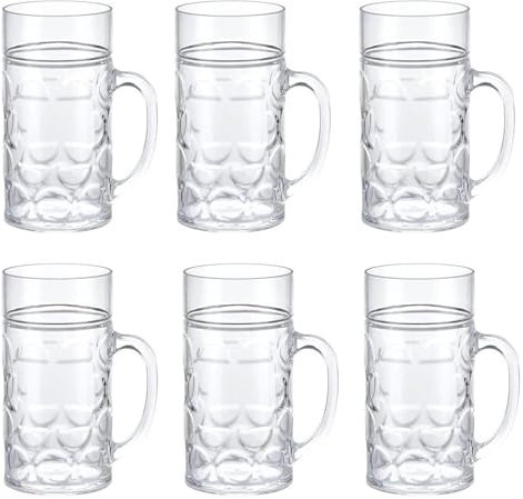 Boccale da birra in vetro personalizzato Bicchieri da birra con manico Set di bicchieri tradizionali da birra Bicchieri da caffè e tè perfetti Bicchieri da bere tutti i giorni 35 once Confezione da 6