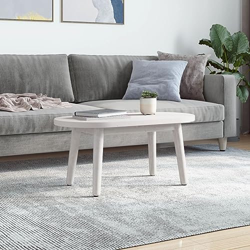 HETFTJN Küchentisch Klein Waschtischplatte Tischplatte Arbeitsplatte Küche - Tischplatte Weiß 80x40x2,5 cm Massivholz Kiefer Oval für Klassenzimmer Studie Büro Schlafzimmer