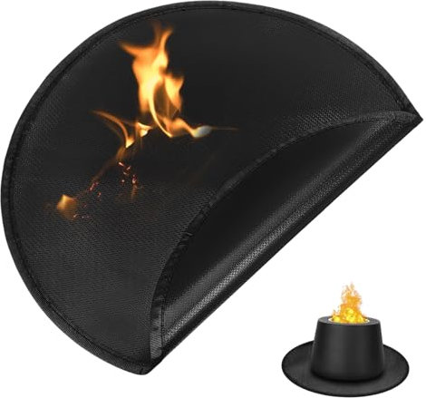 Kisangel Feuerschalenmatte Runde Grillmatte Isoliermatte Für Feuerstelle Bodenschutzmatte Outdoor-kochzubehör