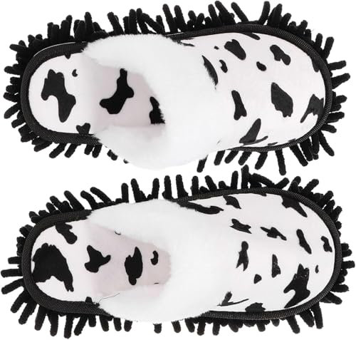 ESESE 1 Paar Mopp-Hausschuhe, Hausschuhe, Staub-Bodenreiniger, waschbare Kehrschuhe, Haar-Kehrschuhe, Schmutzreinigungs-Slipper, praktische Kehrschuhe, Staub(26x11cm)