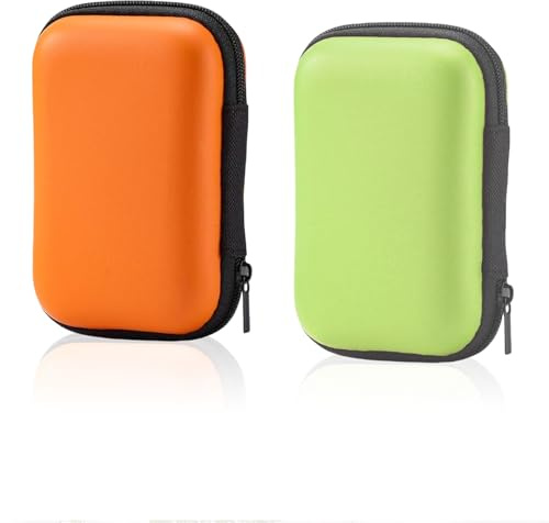 Mrltau 2 Pcs 14 * 10 * 4 cm Spielkarten Etui für Skip BO Skyjo Phase 10 UNO Cabo Kartenspiel, Platz für bis zu 160 Karten, Sammelkarten Box, Kartenbox Spielkarten(Orange + Grün)