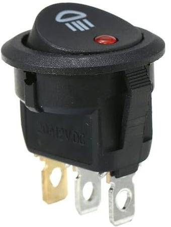23 Mm Ein-Aus-Wippschalter, Rund, DC-12 V, 20 A, Rote LED-Nebelscheinwerferlampe, Symbol For Auto, Van, LKW, ABS-Kunststoff, Auto-Lichtschalter-Zubehör