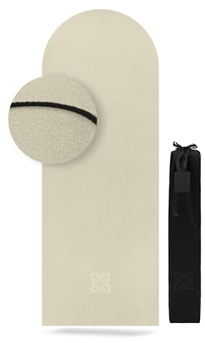 OMNANA® Yogamatte & Pilatesmatte – Rutschfest & feuchtigkeitsabsorbierend – Mikrofaser-Oberfläche mit Naturkautschuk für Yoga, Pilates & Fitness – Gelenkschonende Gymnastikmatte – 190x70cm, 4mm dick