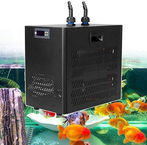 WEIMILOR Enfriador de Acuario de 42 galones Enfriador de Agua hidropónico Enfriador de pecera con Bomba y tubería para hidroponía Peces de Agua Dulce, Agua Salada, corales, camarones,160L/42bal