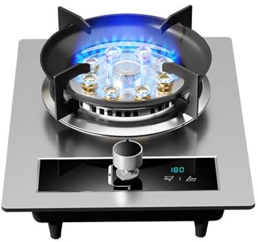 Cuisinière À Gaz Avec 1 Brûleur, Cuisinière À Gaz De Camping 7,2 KW, Cuisinière De Comptoir De Cuisine, Minuterie Indépendante Des Deux Côtés, Avec Protection Contre Les Flammes, For À Domicile(NG)