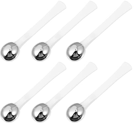 6 Stück Metall Augencreme Stäbchen für Augenmassage und Pflege | Weiß, Kompakt und Tragbar, für Makeup Anwendung, Geeignet für Frauen und Mädchen