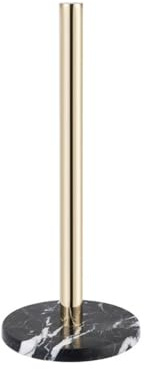 Porta rotoli da cucina, Portarotoli da Cucina Acciaio Inossidabile Oro champagne con Base di Marmo nero, Supporto per Carta da Cucina 36 cm x 15 cm di Diametro (Oro champagne)