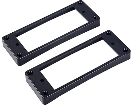 Banworks Mini Humbucker Ringe Kunststoff Flach oben Gebogen unten Pickup-Abdeckungen | Humbucker-Abdeckungen 10x10mm Gitarrensystemrahmen für Les Paul LP-Stil E-Gitarren Packung mit 2 JT/SYQG-17 Schwarz