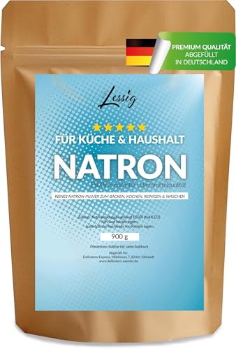 Lessig | Natron Pulver | 900g | Lebensmittelqualität E500ii | Baking Soda | Backpulver | Natriumhydrogencarbonat