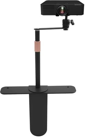 Support de projecteur, pivotant à 360°, réglable en hauteur, support de projecteur caché avec interface à vis 1/4, mini support de sol pour lit et canapé, noir