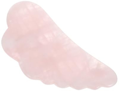 Beaupretty Tavoletta per Massaggio Viso in Cristallo di Jade Rosa Naturale Superficie Liscia per Muscoli Facciali e Collo, come Regalo la Famiglia