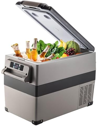 CHANGLKJ Portable Car Refrigerator, 45L Dual Zone Car Fridge with Battery Protection, 12/24V DC & 100-240V AC and -20℃ To 20 ℃ Fast Cooling, Digital Controlling, for Camping, Fishing, Road Trips