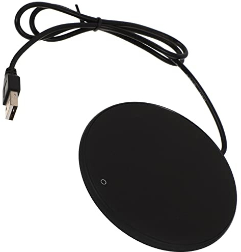 GALPADA USB Metal Cup Warmer Mug Heating Coaster Touch Control, 3-Level Temperature Adjustment, Black Reusable Heating Coaster for Coffee and Tea, Suitable for Office and Home Use