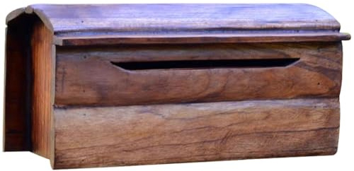 Boîte Aux Lettres Murale Rectangulaire Simple, Boîte À Journaux en Bois Fabriquée À La Main, avec Inscription « Suggestion Drop », Décoration Extérieure Tropicale