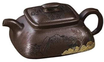 Set Con Teiera Set Di Teiere Set Da Tè Kung Fu Teiera Collezione Di Vasi Argilla Viola Fatti A Mano, Sabbia Dorata Giada, Splendida Montagna E Fiume Set Da Tè Portatile