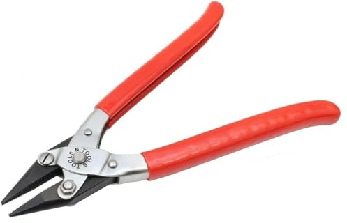 PVC Handles Parallel Action Serrated Chain Nose Pliers, 20 cm Length
