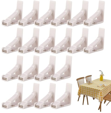 Tktouci Sujetamanteles - 20 Piezas Pinzas para Cubremesas de Picnic,Función Antiviento para Camping Restaurante Cena Interior Exterior - Restaurantes Fiestas Familiares Navidad Cumpleaños Eventos