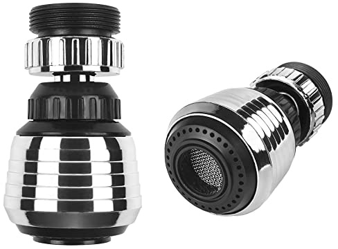 VIPMOON 2 Pack Kitchen Sink Tap Aerators, 360° Swivel Faucet Aerator | Dual Spray Function of Soft Stream and Strong Sprayer, Water Saving Faucet Tap Aerator for Household Kitchen Sink