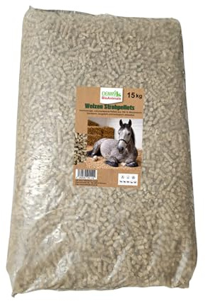 Weizenstreupellets 8 mm im 15 kg Säcke – 100 % Naturprodukt aus Weizenstroh – staubarm, saugstark & kompostierbar – Einstreu für Pferde, Kleintiere & Stall (15 kg)