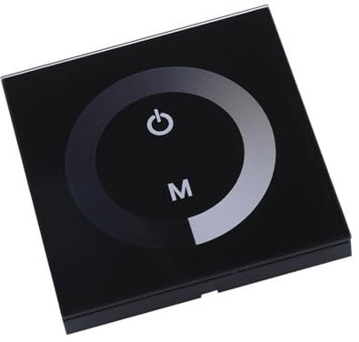 Aramox Variateur LED à Panneau Tactile, Contrôleur Mural, Variateur de Bande LED Couleur Unique, DC 12 V à 24 V, 4 A, 96 W à 192 W, Contrôle de la luminosité pour Bande Lumineuse Murale de Bureau à