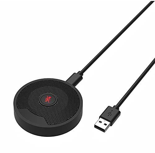 GOWENIC Microfono per Conferenze USB UM10 Microfoni per PC a Condensatore Omnidirezionale a 360° per Videoconferenze con Cavo Staccabile,