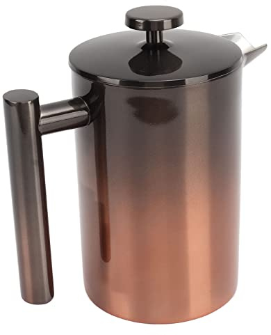 TARSHYRY de Prensa Francesa de Acero Inoxidable con Doble Pared Aislada 304 a Prueba de óxido para el Hogar, Oficina, Camping, Viajes Al Aire Libre, Preparación de té Suelto, café (800ml)