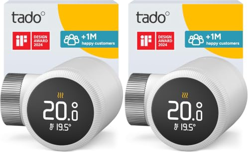 tado° Smart Radiator Thermostat X, Temperature Control via App and Smart Speaker (Alexa, Siri, Google Assistant), Save Heating Costs, DIY Installation (Pack of 2)