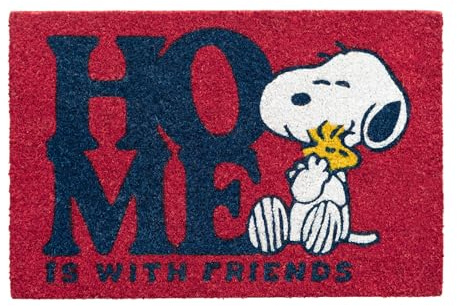Grupo Erik Snoopy Felpudo Entrada casa Fibra de Coco - Snoopy Regalos | Alfombra exterior Impermeable, Felpudos originales Antideslizantes, Regalos para Fans, Merchandising Oficial (40x60cm)