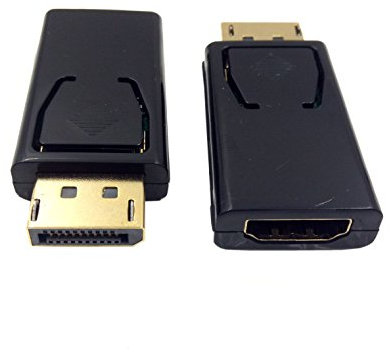 DP to HDMI Adapter Haokiang 4K 3D Gold Plated DisplayPort to HDMI Male to Female Converter Adapter 1.4V Black