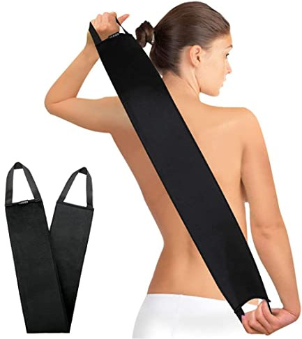 Yvoier Leakproof-lined Back Tanner Applicator, Reusable Double-Sided Self Tan Back Applicator, Streakless Lotion Applicator for Back Tanning Mitt, Ultra Soft Fake Tan Back Applicator for Cream, Lotion