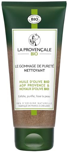 La Provençale Bio - Le Gommage de Pureté Nettoyant - Huile d'Olive Bio AOP Provence et Noyaux d'Olive certifié Cosmebio - Pour Peaux Mixtes - 100 ml