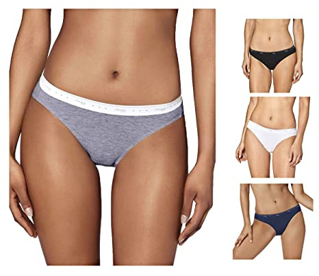 Sloggi 4-6-8 Pezzi Slip Donna in Cotone 100 Mini Vita Bassa Mutandine (44, 6 Pezzi Blu)