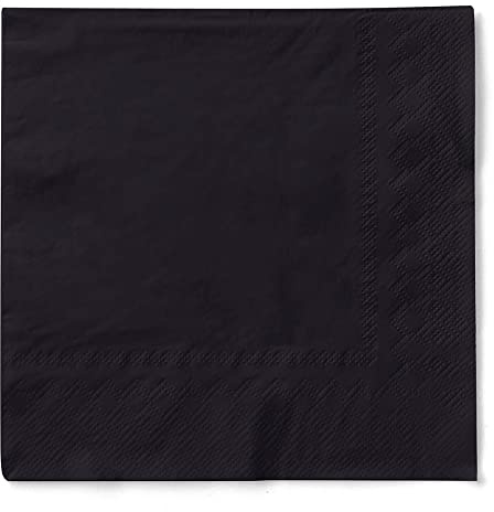 MANK Schwarze 3-lagige Tissue-Servietten 40 x 40 cm - Saugstarke Einmal-Servietten, 100er-Pack, 1/4-Falz - Perfekt für Feiern, Gastronomie & Events
