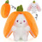 OSDUE Lapin Mignon en Peluche de Pâques, 23CM Jouet en Peluche Lapin Cache-Cache Rabbit Muppet Toys Plushie Lapins Réversible Carotte Oreiller Créatif Cadeaux de Vacances pour Adultes et Enfants