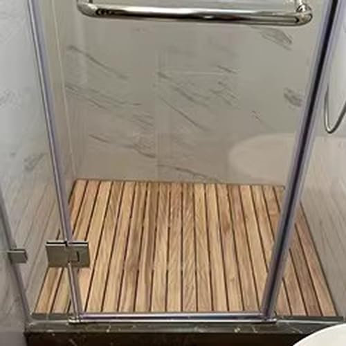 RENLXFI Duschmatten für Badezimmer rutschfest, hölzerne Bad Fuß Pedal für Spa Sauna Pool Küche und Hot Tub, Heavy Duty Badezimmer Zubehör (Size : 35.4inx39.4in/90x100cm)