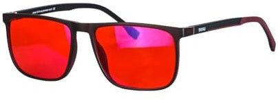 SHINU Blaulichtfilter-Brille, rote Gläser, orangefarbene Gläser für lange Arbeitsstunden, für Männer und Frauen SH078ZH (rote Linse,C1)