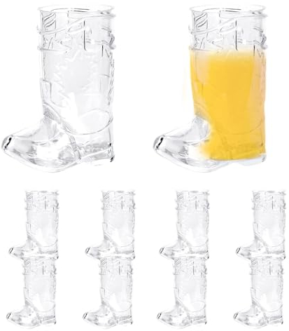 Verres à bottes, verres à bière pour chaussures, verres à pinte pour chaussures, 10 tasses transparentes pour bottes de bière, tasses à bière de 1 once, ensemble compact