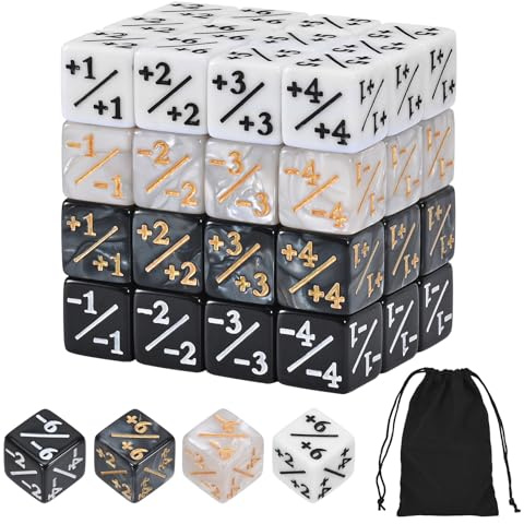 Szaboviktoria 48 Piezas Dado Magic The Gathering, 4 Colores Contadores Magic, Dados De Cita con Bolsa De Almacenamiento, Cita Noche, Compatible con MTG, CCG, Accesorios De Juegos De Cartas