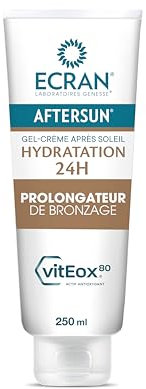 ECRAN® AFTERSUN - Gel crema dopo sole - Idratazione 24 ore - Prolungatore abbronzante - Tecnologia vitEox80 - Vitamina E - Senza autoabbronzante - a base di beta-carotene - antiossidante -