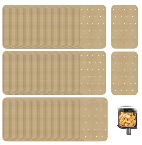 200 Stück Airfryer Backpapier, Backpapier für Heißluftfritteuse Rechteckig Ungebleichtes Antihaft Wasserdicht Ölfest Back papier Baking Paper für Bratpfanne Ofen Backofen Mikrowelle(20,5x14cm)