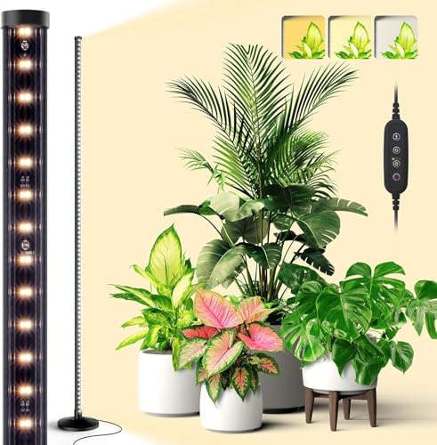 Bstrip 165cm Standing Grow Lights for Indoor Plants, 36W Vertical Grow Lamp with Full Spectrum, Dimmable 3 Light Modes Plant Light for Tall Plants