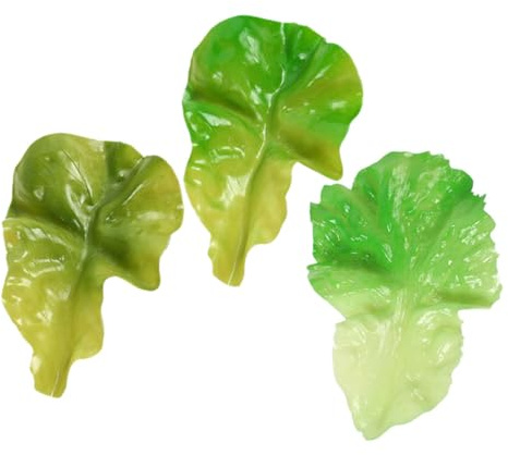 Gatuida Lot de 3 Feuilles de Laitue Artificielles Réalistes, Modèles de Légumes Artificiels Légers en Plastique, Décoration Intérieure pour Maison, Accessoires Photo et Présentation