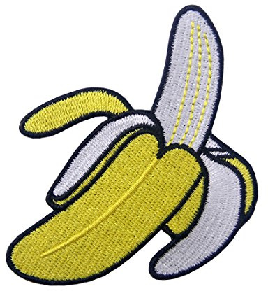 Aufnäher, bestickt, Design: Banane, zum Aufbügeln oder Aufnähen