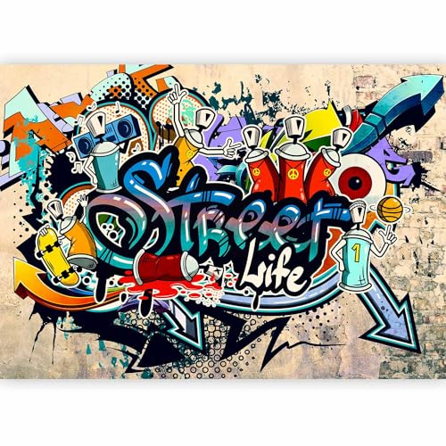 murando - Carta da Parati Adesiva 245x175 cm Fotomurali Adesivi Murali Rivestimento Parete Moderna per Pareti Adesiva Muro Decorativo Fotomurale Soggiorno Graffiti colorato acqua