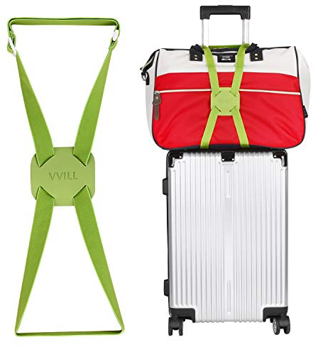 VVILL Bag Bungee, Luggage Straps Suitcase Adjustable Belt - Lightweight and Durable Travel Bag Accessories (Green)