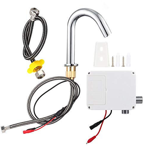 Zunate Robinet Automatique à Capteur Infrarouge - Filetage G1/2, Acier Inoxydable, à Piles, pour Évier et Bassin de Cuisine (A)