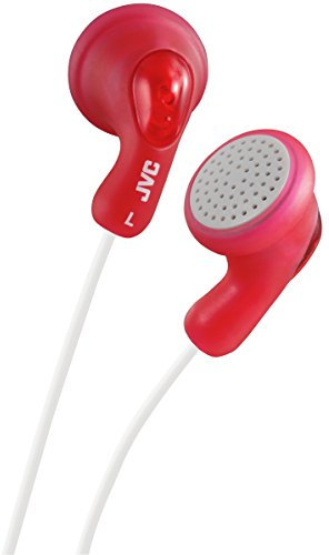 JVC Gumy Ecouteur Intra Auriculaire, Filaire, Confort Optimal Grâce à Un Corps en Caoutchouc, Son Puissant, Rouge- HA-F14-RN-U