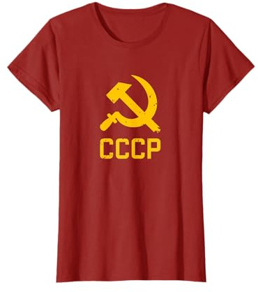 CCCP Falce e Martello Russia Sovietica Comunismo Rosso URSS Maglietta