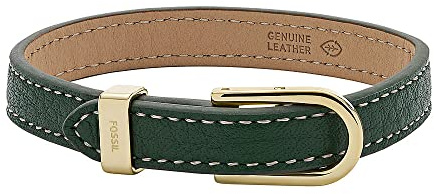 Fossil Armband Für Frauen Heritage, Länge: 219mm, Breite: 10mm Grünes Lederarmband, JF04231710